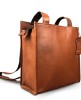 Madosh Genuine Leather 2-in-1 Brown Medium Backpack tote handbag easily convertible dual design purse